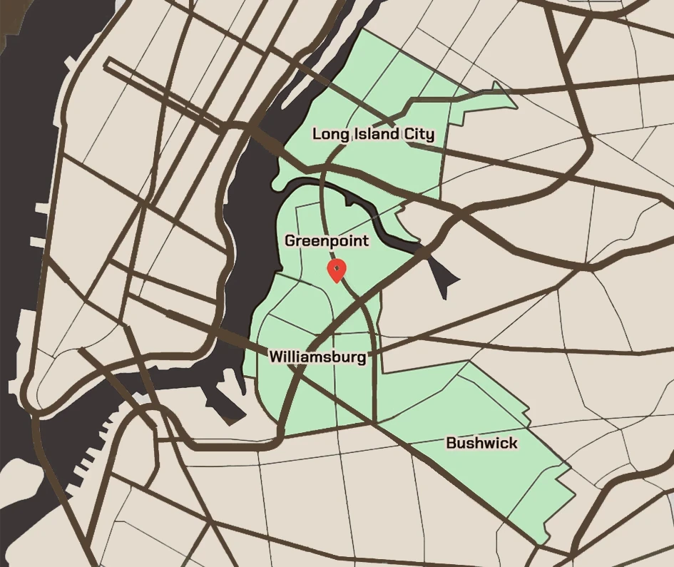 Brooklyn delivery map